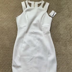 White Calvin Klein scuba dress